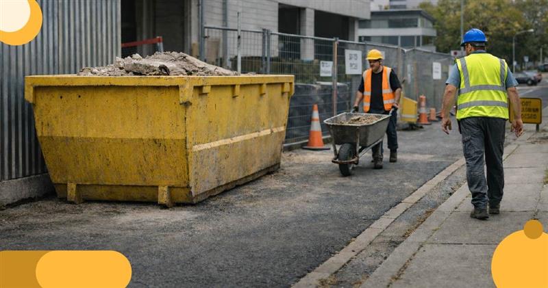Commercial skip bin placed on a Canberra worksite with restricted access, illustrating how cheap skip bins can create workflow constraints and hidden operational costs.